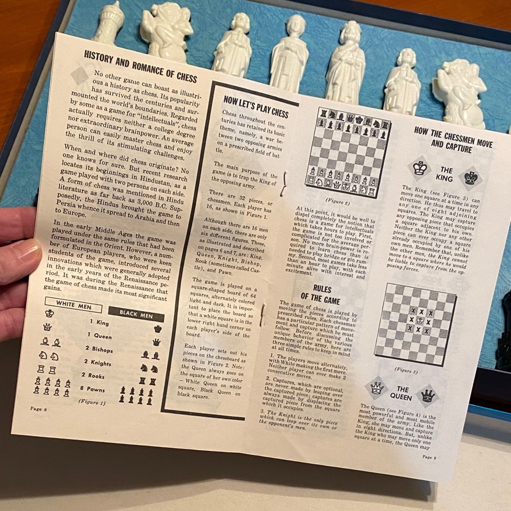 Vintage Renaissance 1950s Classic Chessmen Game with B/W Board Original Box EUC - Picture 11 of 16